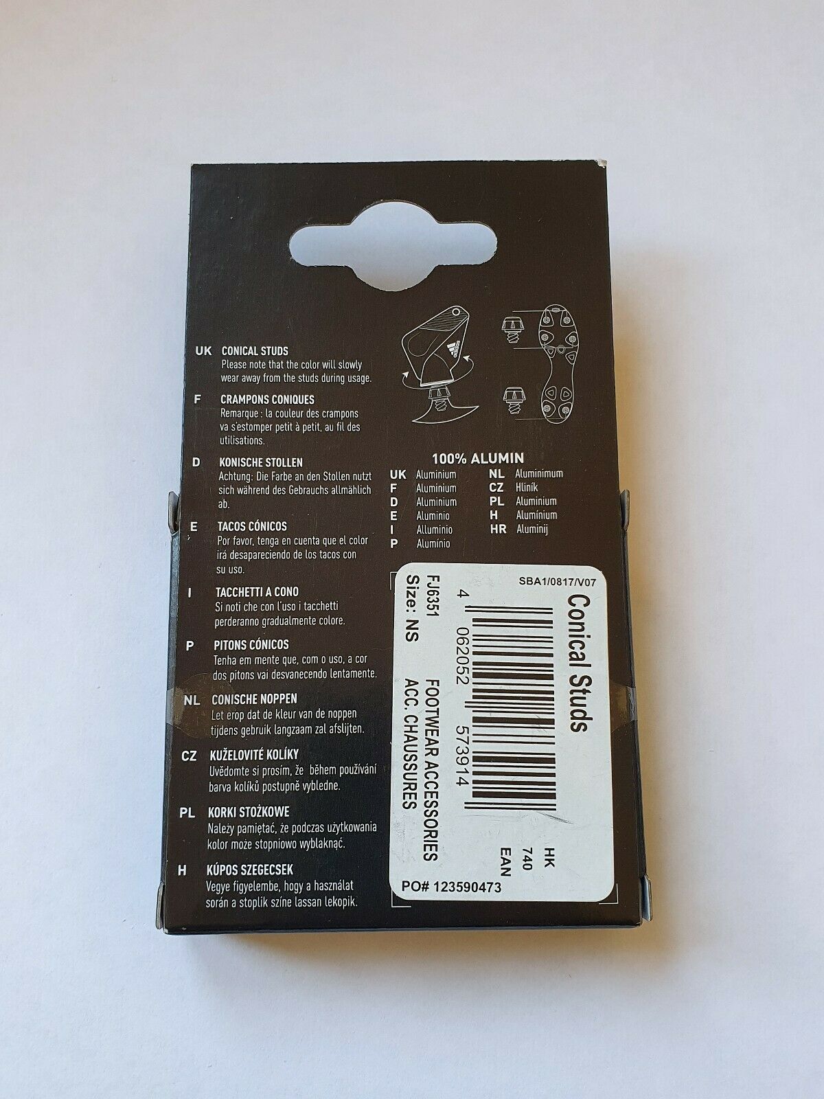 Adidas conical replacement studs top